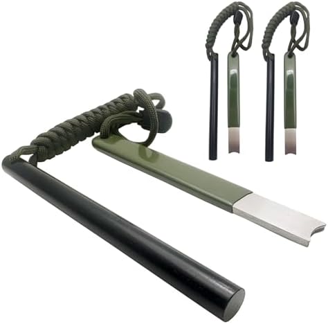 5" Ferro Rod Fire Starter with 4.92" Striker Scraper Survival Fer...