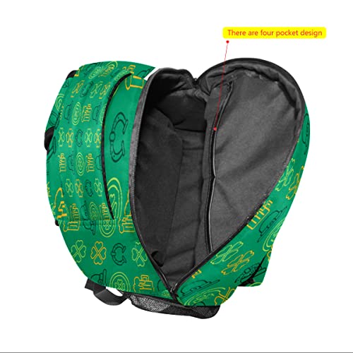 Girls Backpack For Teen Kid Lightweight Travel School Bag Saint Patrick Decorative Pattern Casual Daypack Laptop Backpacks For Men Women #TOP5