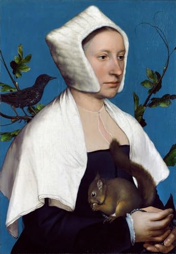 Affiche Toile Dame à l'écureuil et à l'étourneau Holbein 60x90
