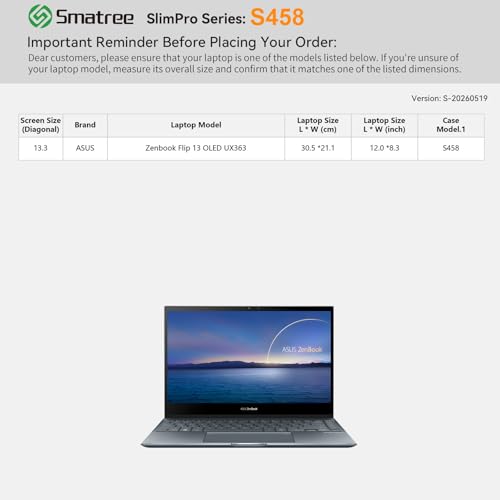 Image of Smatree SlimPro Laptop Case for 13.3 inch ASUS Zenbook Flip 13 OLED UX363