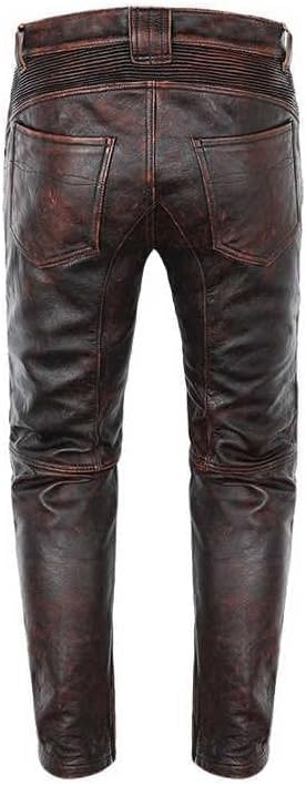Leather Pants Men Classic Casual Motorcycle Pant Native American Handmade Cowboy Style Cowhide Leather Pant3