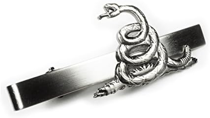 GADSDEN FLAG SNAKE Rattlesnake Biker Motorcycle Suit Tie Bar Clip image 2