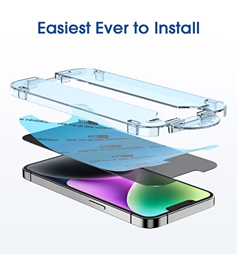 Image of amFilm OneTouch for iPhone 14 Plus /13 Pro Max Privacy Screen Protector 6.7' | 30s Auto-Alignment, Bubble Free, Tempered Glass, 28 Anti Spy, Shatterproof 2 Pack (14 /13P-6.7'')