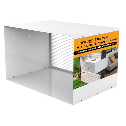 LBG Products Through The Wall Air Conditioner Sleeve, 26 Inch Air Conditioner Wall Sleeve with Ventilation & Drain Hole Design, Thickened AC Wall Sleeve Covers, Compatible with Most TTW AC Units