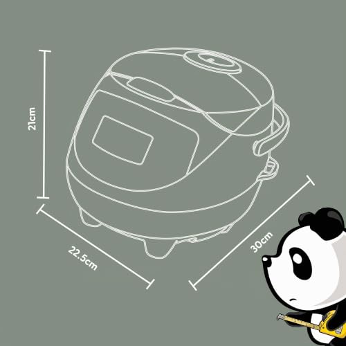 Yum Asia Panda Mini Cuociriso con Ciotola in Ceramica Ninja e Advanced Fuzzy Logic (3,5 tazze, 0,63 litri) 4 Funzioni di Cottura del Riso, 4 Funzioni Multicooker, Display LED (Bianco e verde salvia) - 7