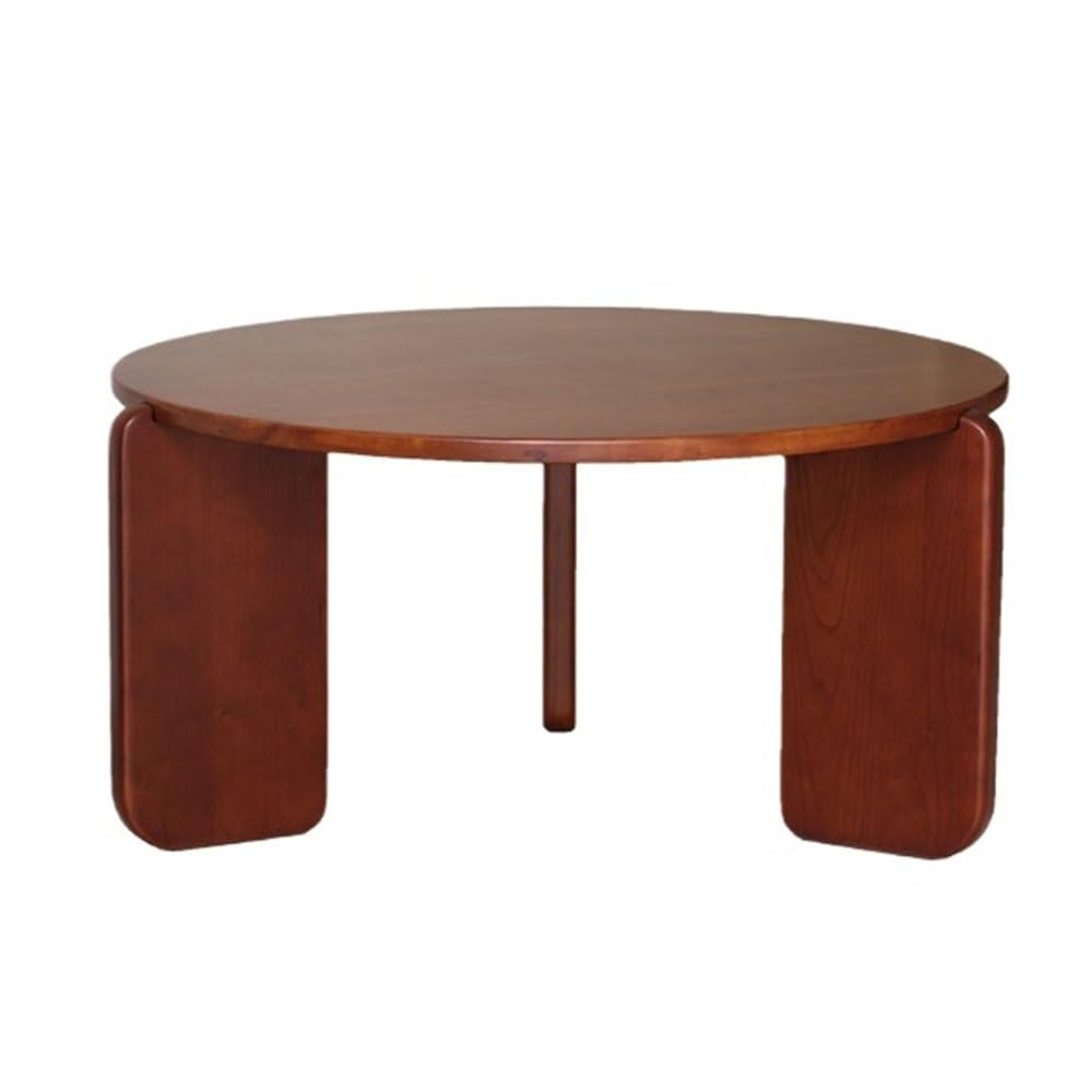 ZTHYSHOZ Side Table Mid-Century Round Wood Coffee Table Sculpted Base Warm Finish Living Room