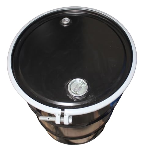 Image of Air Sea Containers 30 Gallon (New) Open Head UN Rated Steel Drum with Ring Lock Lid - Approx. 18.5 inch Diameter x 29 inch Height - UN Rated: 1A2 /Y1.4 for Solids & Liquid Materials