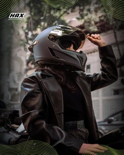 Image of HAX Full Face Motorcycle Helmet for Adult Men and Women, DOT & ECE 22.06 Certified - Powersports Advanced Ventilation Motocross Helmet for Motorbike Street Bike
