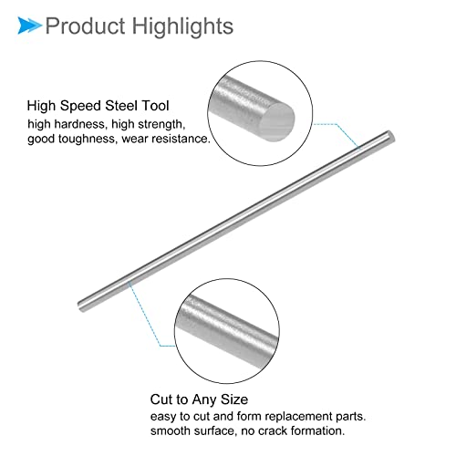 CoCud 1Stk Rund Stahl Stab 6mm Durchmesser 200mm Länge Schnellstahl Stangenware Handwerk DIY Werkzeug - (Anwendung: für Drehmaschinen Bohrmaschine)
