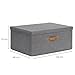LOVE IT STORE IT Premium Aufbewahrungsbox mit Deckel - Box aus Leinen Stoff - Große und stabile Box - Grau - 54x40x25 cm