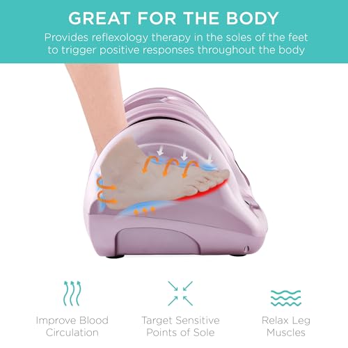 Image of Best Choice Products Shiatsu Foot Massager for Pain Relief, Plantar Fasciitis, Neuropathy, Blood Circulation, Remote Control w /Compact Design - Rose