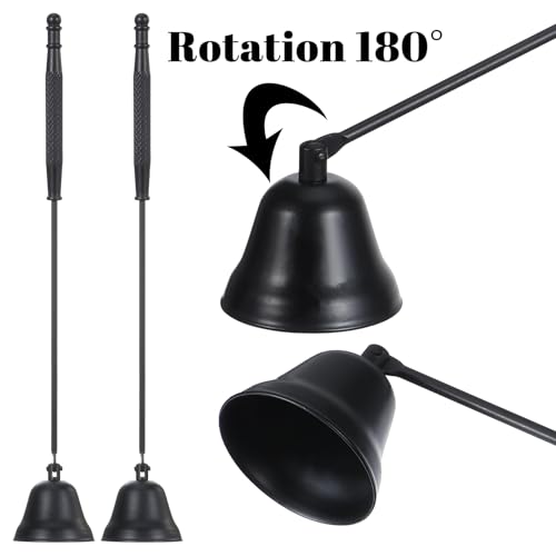 JOUTYFOR 6 Pack Black Candle Snuffer Vintage, Premium Stainless Steel Wick Flame Extinguisher, 8.3 Inch Wick Snuffer with Long Handle, Elegant Design for Candles, Candle Accessory for Candles Lovers