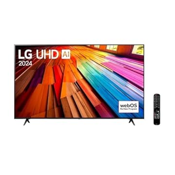 Smart TV 4K 75" LG UHD 75UT8050 Processador α5 Ger7 AI Alexa/Chromecast integrado Otimizador de Jogos webOS 24 Controle Smart Magic
