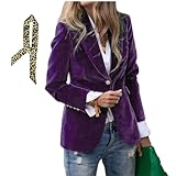 Occasion -- Blazer en velours classique pour femmes Ce blazer de sport élégant et léger peut facilement s'adapter aux occasions décontractées ou formelles. Vêtements de rue décontractés, vêtements d'affaires, vêtements de travail et de bureau, temps libre, vie quotidienne, festivals et vacances peuvent tous être facilement