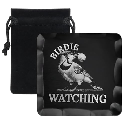 Honey Hole Golf Pro Grade Golf Ball Marker with Felt Bag – Sealed with Gear Hugger Rust Protector - Scratch Resistant Finish - Designed & Engraved in The USA – Lifetime Protection (Birdie Watching)