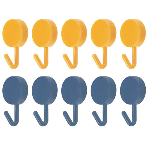 QUARKZMAN Toallas Ganchos 10uds Inoxidable Acero Pared Ganchos/Adhesivos Ganchos Batas Ganchos Decorativos para Cocina Puerta Gabinete Baño Pasillos y Dormitorios (Azul Amarillo)