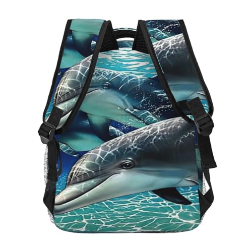 Mochila de senderismo EdWal con estampado de delfines y compartimento para laptop de viaje 4