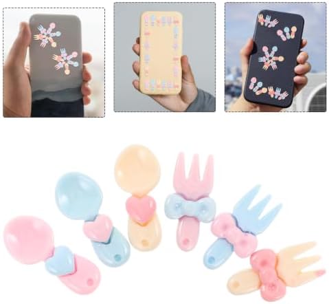 60pcs Cute Phone Case Charms Fork Spoon Heart DIY Decoration Kit — view 6