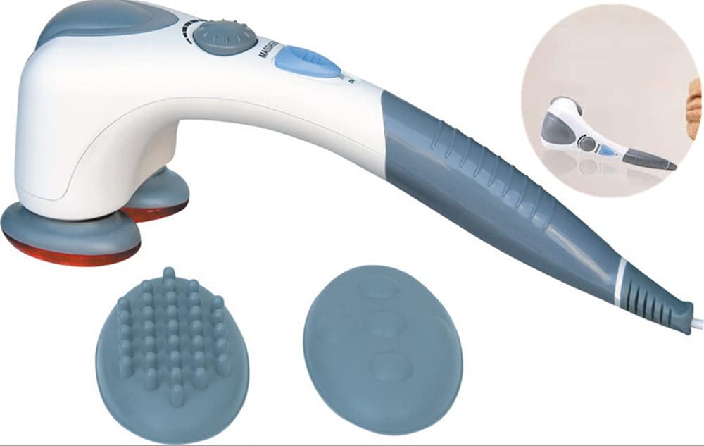 Masseur 16x17,5x47cm Chauffage Infrarouge Conception à Double tête de Massage Marteau de Massage portatif Plusieurs Vitesses