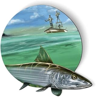 Bonefish Fish Fishing - 5.5" Magnet for Car Locker Refrigerator