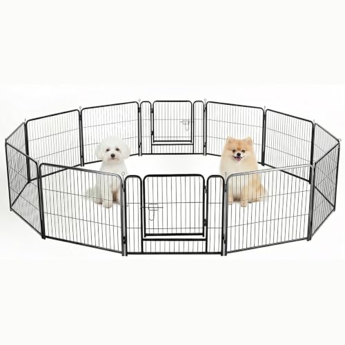 Image of NEWBULIG Dog Playpen 12 Panels 24 Inch Indoor Outdoor Metal Dog Fence Pen