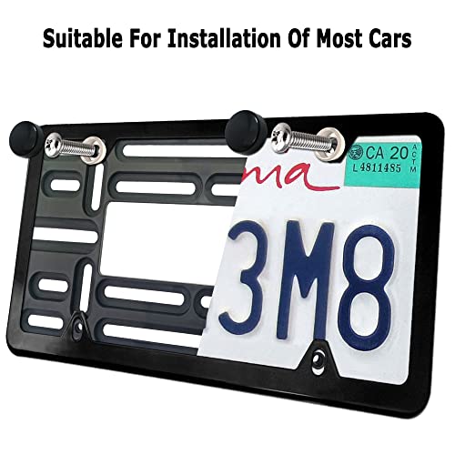 Bgmvfk Front License Plate Mounting Kit- Universal Front Bumper License Plate Bracket And Black Aluminum Car Tag Frame, 2 Drill Hole Adapter Plate Holder With Stainless Steel Mount Screws, Cap Covers #TOP1