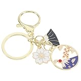 [ANDRESLAD] 桜のキーホルダー 富士山モチーフ バッグチャーム 日本文化感じる装飾的カーアクセサリー 軽量コンパクト日本土産に