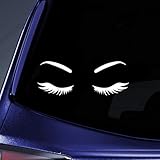 World Design Eyelashes Girl Face Notebook Car Laptop 5.5' (White)