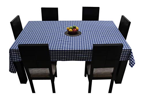 Image of AIRWILL Branded, 100% Cotton Yarn-Dyed Multicolor Checks with 6 /8 Seater Tablecloth, Sized 140cm Width and 180cm Length, Pack of 1 piece