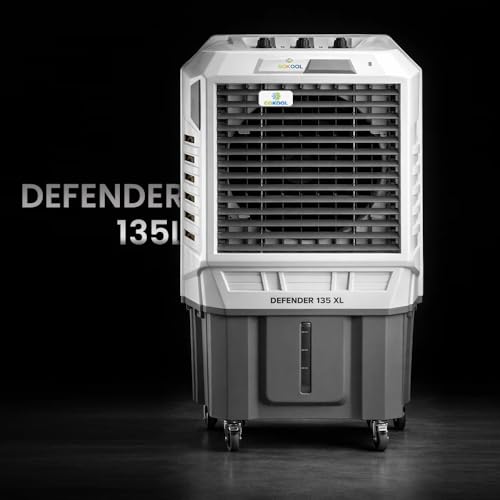 Image of DEFENDER 135L Desert Air Cooler for Room & Hall- 1 Year Warranty | Heavy-Duty Cooling with Ice Chamber | Powerful Air Throw with Honeycomb Cooling Pads | Durable ABS Body for Home, Bedroom