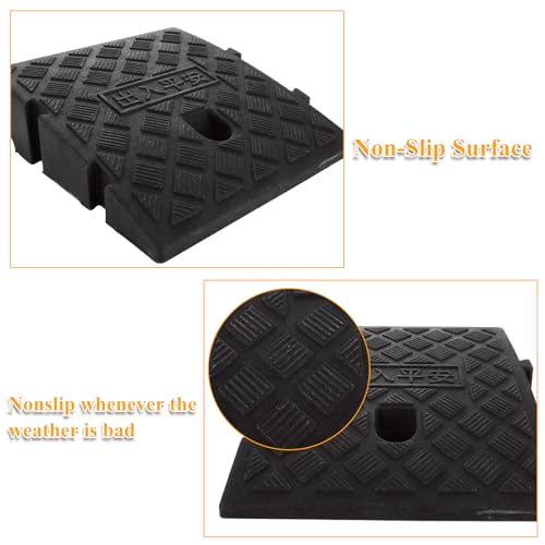 QTLCOHD 4 Pack Curb Ramps 2\" Rise Height Heavy Duty Driveway Curb Ramp Portable Threshold Ramps Track Ramps Small Step Ramps for Cars, Wheelchairs, Bikes,Motorcycles