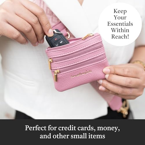 Image of Save the Girls Original Clip and Go Phone Strap Pattern (Classic - Rose) - Crossbody Phone Strap Chain with Zipper Wallet Pouch - Phone Lanyard Zippered