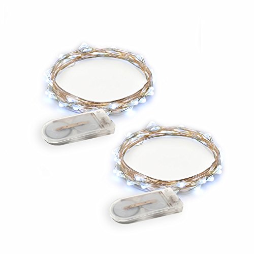 RTGS Products Cold White Colored LED Lights Indoor and Outdoor String Lights, Fairy Lights Battery Powered for Patio, Bedroom, Holiday Decor, etc