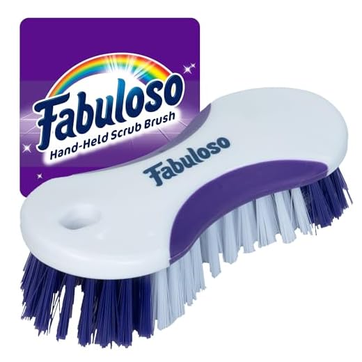 Fabuloso Compact Hand Scrub Brush, White and Purple, 6 Inch