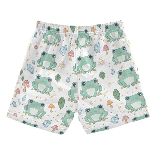 JUNZAN Cute Frogs Mushrooms Toddler Swim Suits Quick Dry Boys Beach Volleyball Kids Swimwears Summer Holiday 2T2