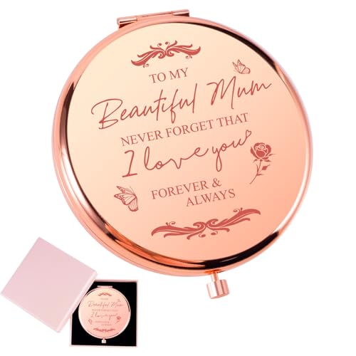 BQMEZRNUS Regalos para mamá, espejo compacto, regalos para mamá, día de la madre, Navidad, cumpleaños de hija e hijo, regalos de cumpleaños para mamá, ideas de regalos de mamá de niños, regalos de