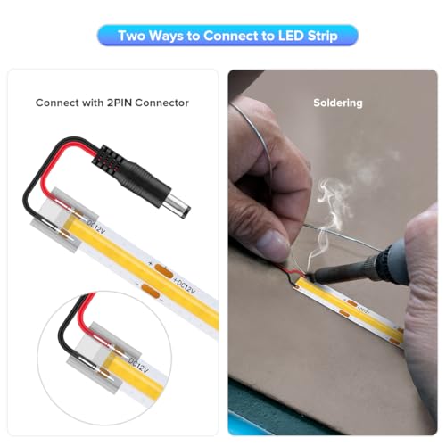 Tira LED COB 16.4FT 12V Impermeable IP65 6000K Dimmable miniatura 5