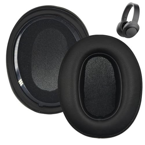1 Paire Coussinets Casque pour Sony WH-XB900N, WH-CH710N, WH-CH720N, WH-RF400, MDR-RF895RK Casque Circum-aural, avec Mousse d'isolation Phonique (Cuir Protéiné -Noir)