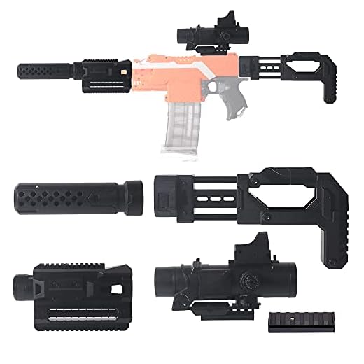 Kits de actualización para Nerf, Accesorios de modificación con Decoración Tubo Fronta Adaptador de Tubo Scope Rail Adaptado Shoulder Stock para Nerf Stryfe/Retaliator/Modulus/Motorized/Regulator