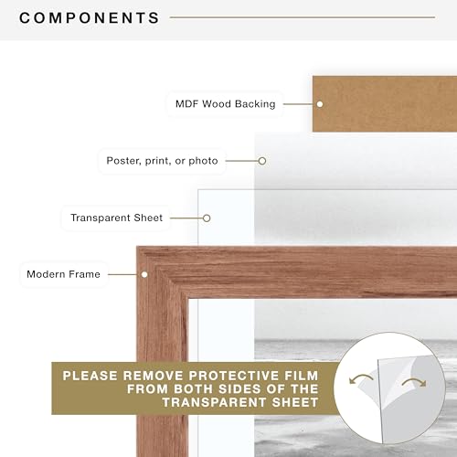 MCS Museum Poster Frame 20x28 Medium Oak Woodgrain, Vertical & Horizontal Wall Hanging Large Picture Frame for Photos, Posters & Art Prints (1-Pack) by MCS - Image 7