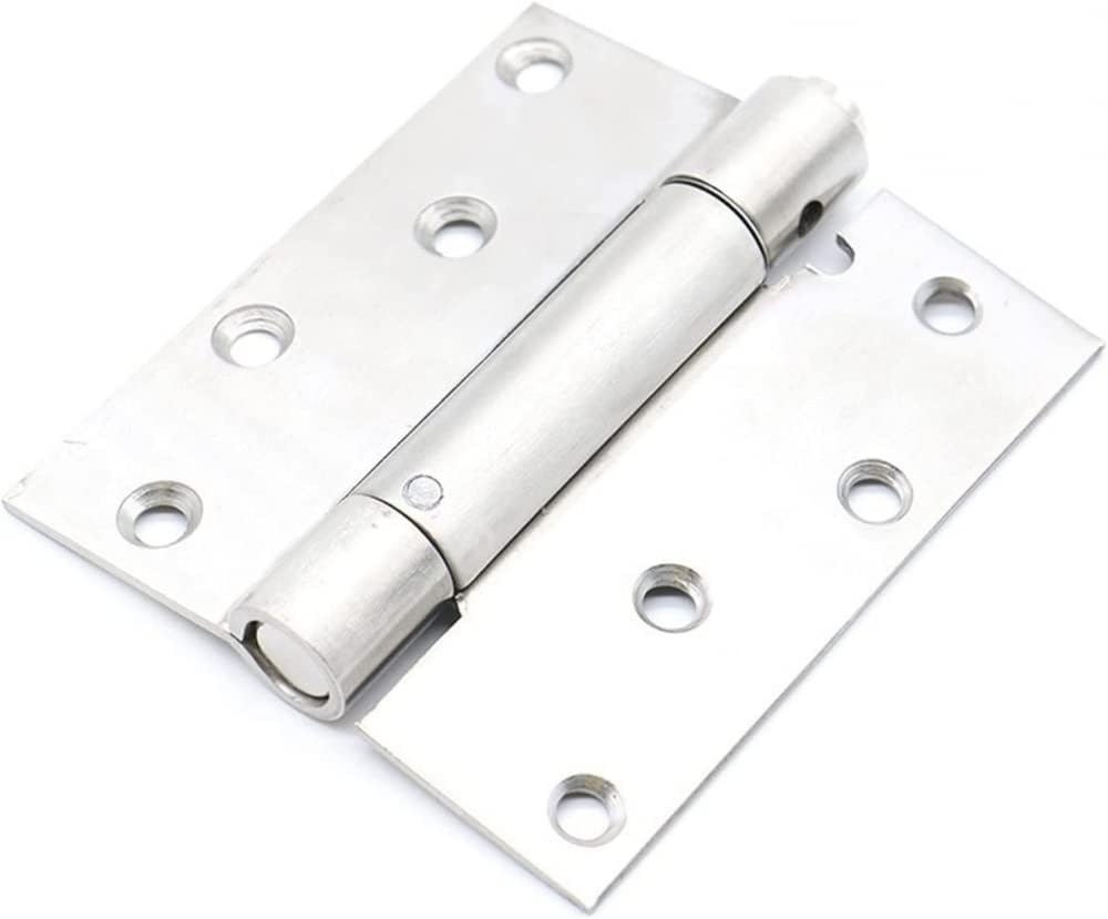 2 Pcs 4 Inch Single/Double Spring Door Hinges, Stainless Steel Rebound Hinges, for Cafe, Hidden Door Hardware (Size : 4 inch Double)-4 inch Double