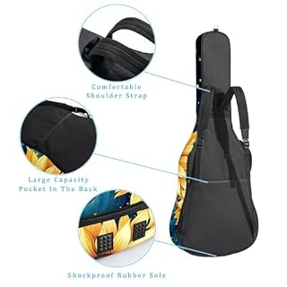 JRHEJTFZ Housse pour guitare acoustique de 1,9 cm d’épaisseur, étanche, durable et élégante, motif tournesol bleu fleur, Multicolore 5., 42.9×16.9×4.7 in, Motif imprimé tendance - Les Beatles, Paul McCartney, John Lennon, RIngo Starr, George Harrison JRHEJTFZ Housse pour guitare acoustique de 1,9 cm d'épaisseur, étanche, durable et élégante, motif tournesol bleu fleur, Multicolore 5., 42.9x16.9x4.7 in, Motif imprimé tendance – Image 3