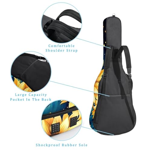 JRHEJTFZ Housse pour guitare acoustique de 1,9 cm d’épaisseur, étanche, durable et élégante, motif tournesol bleu fleur, Multicolore 5., 42.9×16.9×4.7 in, Motif imprimé tendance - Les Beatles, Paul McCartney, John Lennon, RIngo Starr, George Harrison JRHEJTFZ Housse pour guitare acoustique de 1,9 cm d'épaisseur, étanche, durable et élégante, motif tournesol bleu fleur, Multicolore 5., 42.9x16.9x4.7 in, Motif imprimé tendance – Image 4