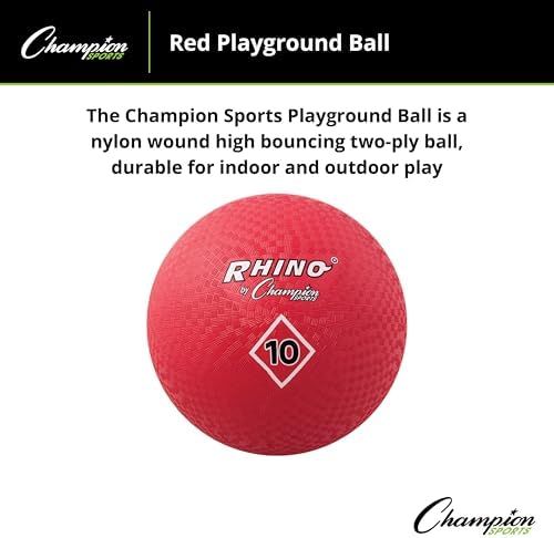 Champion Sports 10 Inch Playground Ball, Red — view 5