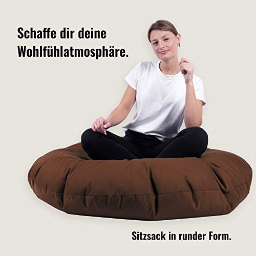 Kaba Sales 2 in 1 Sitzsack Bodenkissen Outdoor Indoor Kinder Yogakissen (Durchmesser 125 cm, Brown) – Bild 3