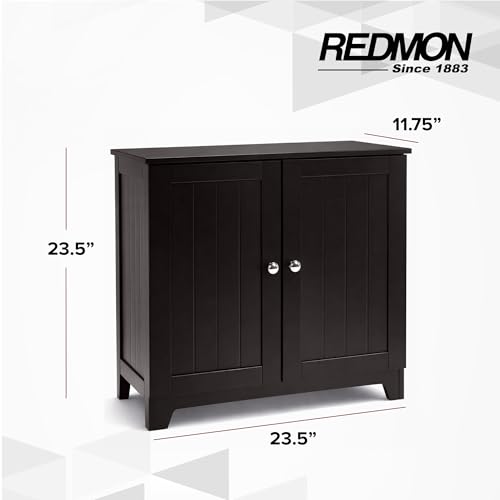 Redmon Contemporary Country Double Door Linen Storage Cabinet, Espresso - image 3