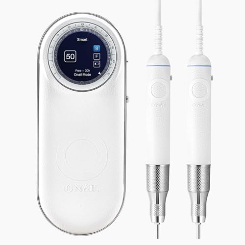 Professional Electric Nail Drill Machine - O NAIL 50 000 RPM E-File with LCD Display Smart Control and Vibration-Free 3mm Shank Bits Kit Beginner Mode for Acrylic Gel Removal for Home & Salon Use