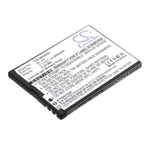 Cameron Sino Replacement for No'kia E5 E5-00 E7 E7-00 N8 N97 Mini T7 Battery 950mAh/3.7V