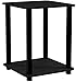 Furinno SIMPLISTIC Side Table Set of 2, 2-Tier End Table, Nightstand, Night Stand, Bedside Table, Easy Assembly, for Living Room, Bedroom, Americano