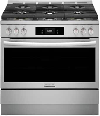 Frigidaire Gallery 36 in. 6-Burner Slide-in Dual Fuel Range in Stainless Steel with Total Convection and Air Fry GCFD3661AF